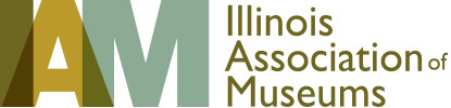 brown and green Illinois Association of Museums logo