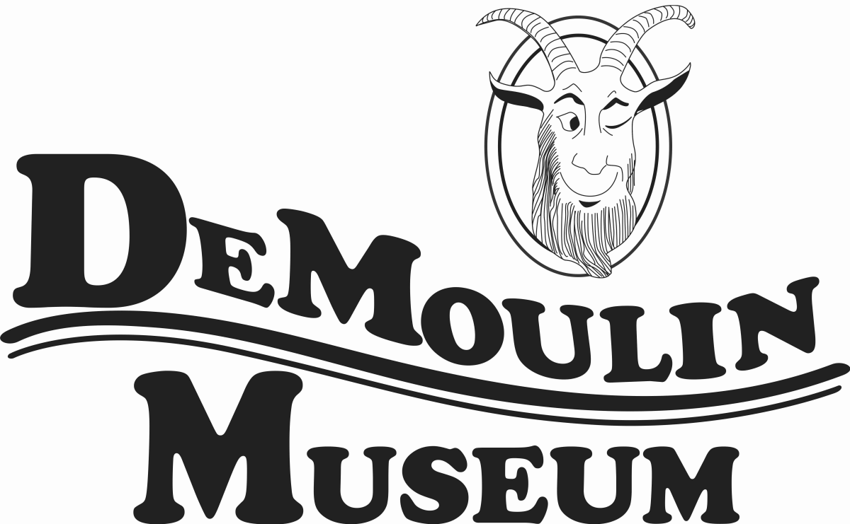 DeMoulin Museum logo - text and Winkadink goat drawing