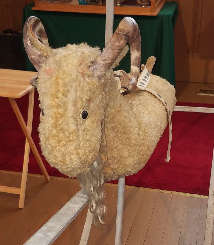 Original wool, straps, horns, eyes, beard and tail!