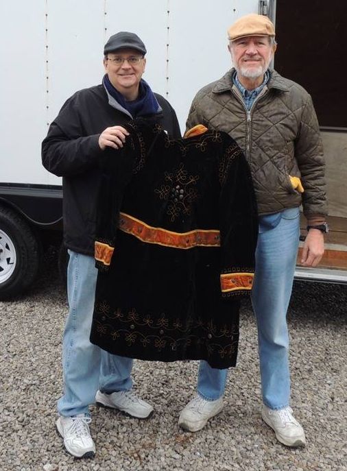 DeMoulin Museum curator John Goldsmith (l) with Bob Seiffert from the Carlyle IOOF lodge.