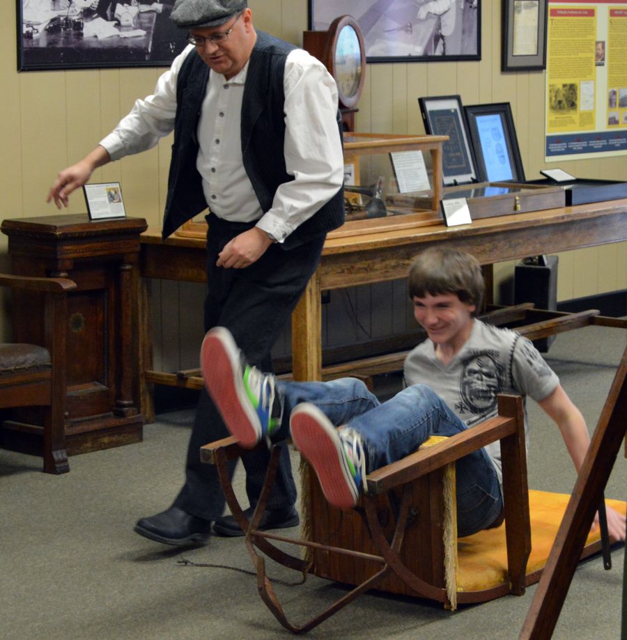 Surprise Chair surprises a Mulberry Grove Junior High student in May 2015