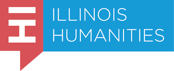 red and blue Illinois Humanities logo